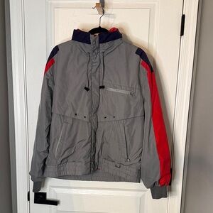 Obermeyer Gray and Red Windbreaker Jacket